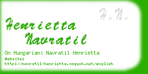 henrietta navratil business card